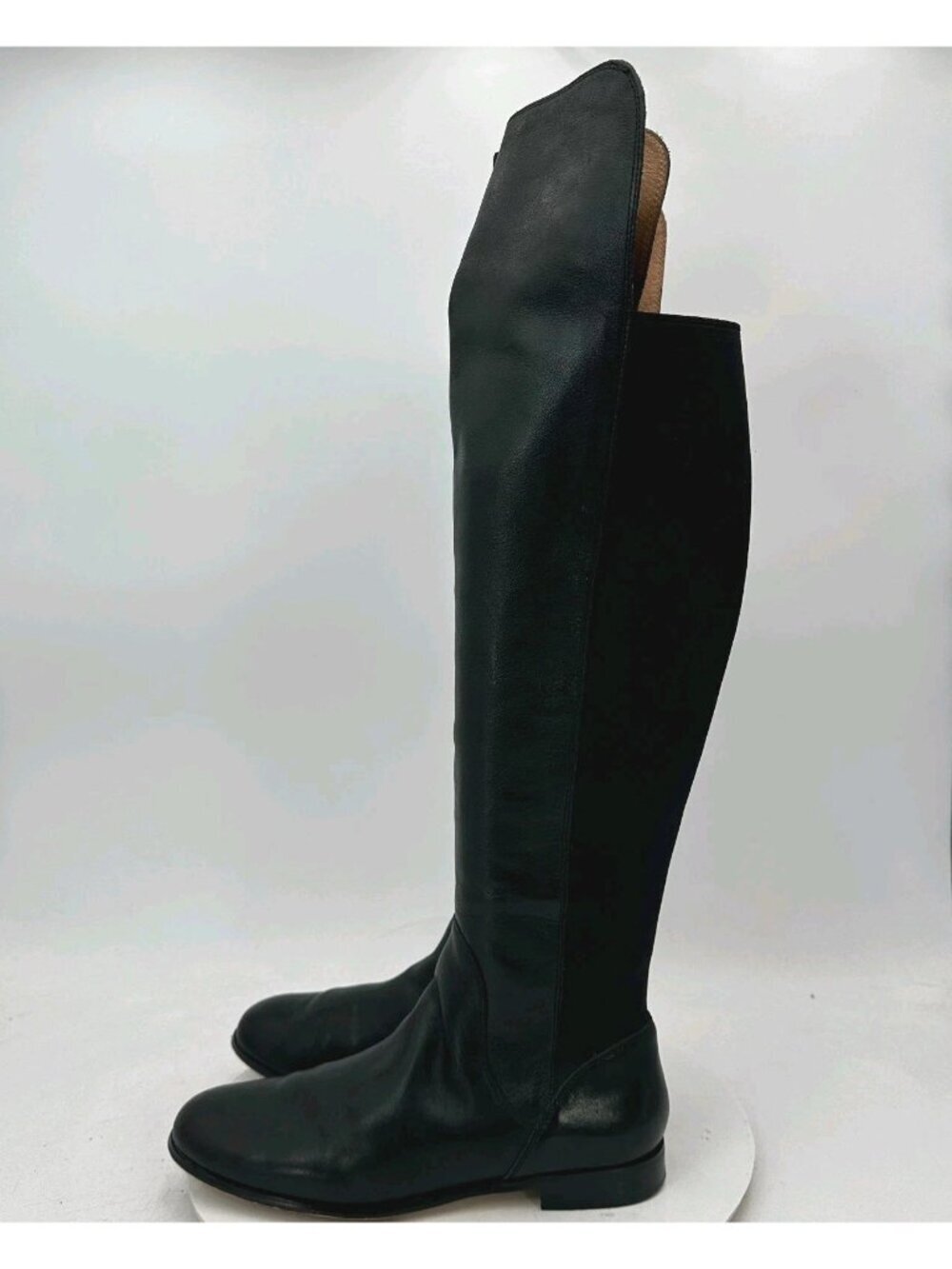 Corso Como Women Size 9M Black Leather Side Zip Over The Knee Riding Boot